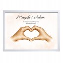 PLAKAT OBRAZ W RAMCE SERCE DLA PARY DOM ROCZNICA ŚLUB ZARĘCZYNY WALENTYNKI