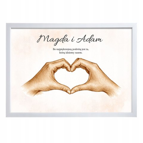 PLAKAT OBRAZ W RAMCE SERCE DLA PARY DOM ROCZNICA ŚLUB ZARĘCZYNY WALENTYNKI