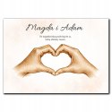 PLAKAT OBRAZ W RAMCE SERCE DLA PARY DOM ROCZNICA ŚLUB ZARĘCZYNY WALENTYNKI