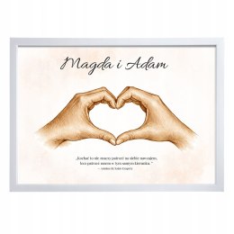 PLAKAT OBRAZEK SERCE DLA PARY NA ŚCIANĘ ROCZNICA ŚLUB ZARĘCZYNY WALENTYNKI