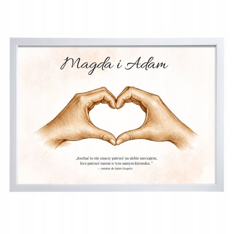 PLAKAT OBRAZEK SERCE DLA PARY NA ŚCIANĘ ROCZNICA ŚLUB ZARĘCZYNY WALENTYNKI