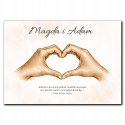 PLAKAT OBRAZEK SERCE DLA PARY NA ŚCIANĘ ROCZNICA ŚLUB ZARĘCZYNY WALENTYNKI
