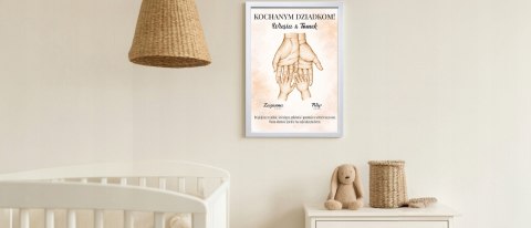 PLAKAT PAMIĄTKA PREZENT DLA BABCI DZIADKA Z IMIONAMI I DATĄ A4 RAMKA