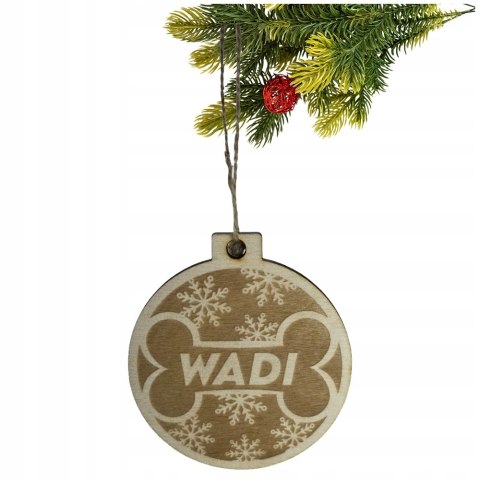 Personalizowana BOMBKA świąteczna z drewna PSIA ŁAPKA dla pieska sklejka