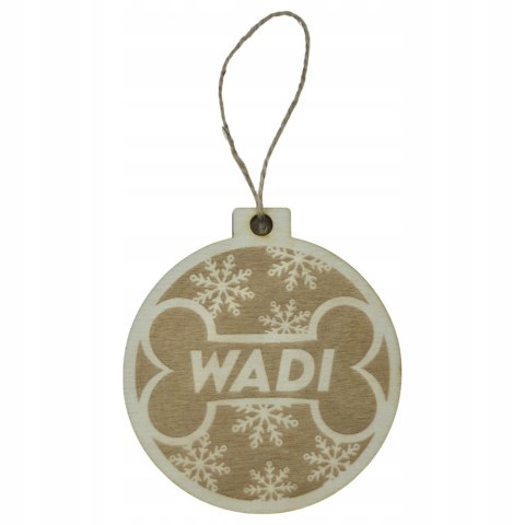 Personalizowana BOMBKA świąteczna z drewna PSIA ŁAPKA dla pieska sklejka