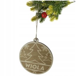 Personalizowana BOMBKA świąteczna z drewna sklejka Z IMIENIEM napisem