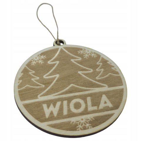 Personalizowana BOMBKA świąteczna z drewna sklejka Z IMIENIEM napisem