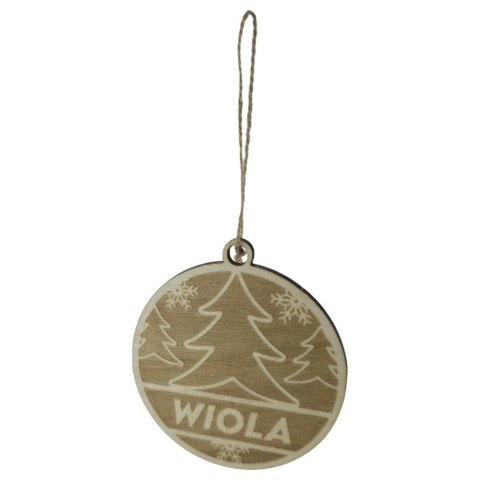 Personalizowana BOMBKA świąteczna z drewna sklejka Z IMIENIEM napisem