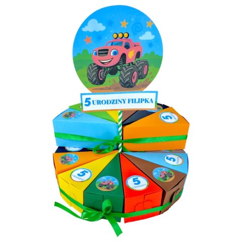 TORT PAPIEROWY URODZINY PRZEDSZKOLE DO SAMODZIELNEGO ZŁOŻENIA 19 KAWAŁKÓW