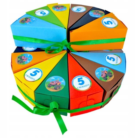 TORT PAPIEROWY URODZINY PRZEDSZKOLE DO SAMODZIELNEGO ZŁOŻENIA 19 KAWAŁKÓW