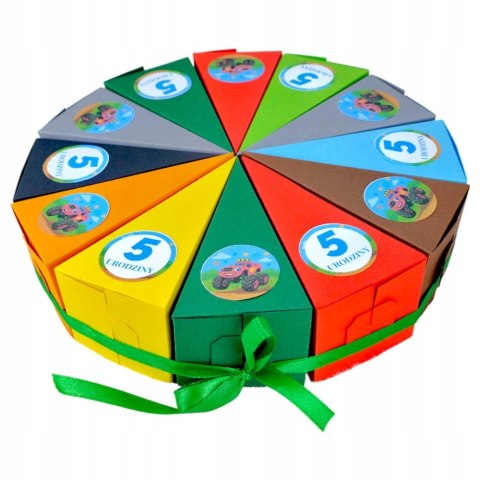 TORT PAPIEROWY URODZINY PRZEDSZKOLE DO SAMODZIELNEGO ZŁOŻENIA 19 KAWAŁKÓW