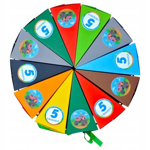 TORT PAPIEROWY URODZINY PRZEDSZKOLE DO SAMODZIELNEGO ZŁOŻENIA 19 KAWAŁKÓW