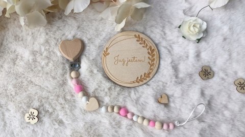 ZAWIESZKA DO SMOCZKA drewniana Z KLIPSEM Z IMIENIEM dziecka różne wzory