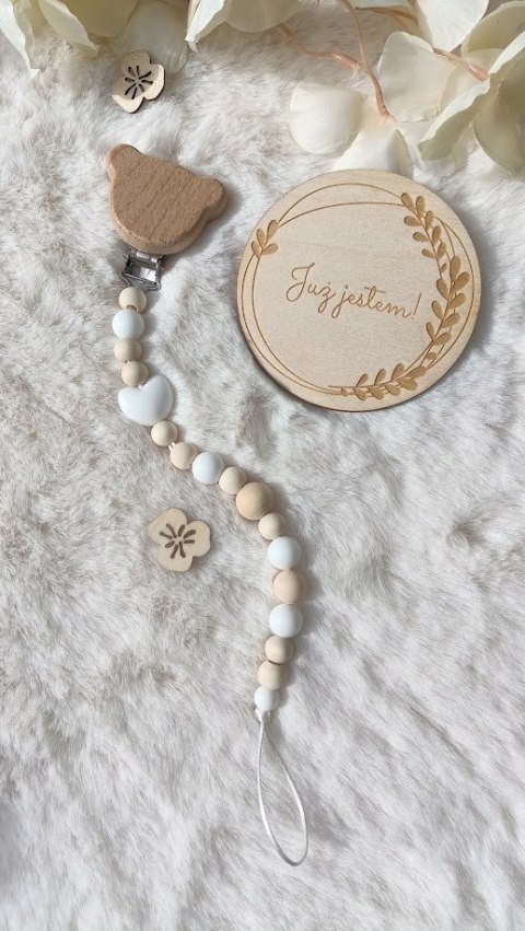 ZAWIESZKA DO SMOCZKA drewniana Z KLIPSEM Z IMIENIEM dziecka różne wzory