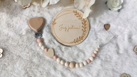 ZAWIESZKA DO SMOCZKA drewniana Z KLIPSEM Z IMIENIEM dziecka różne wzory