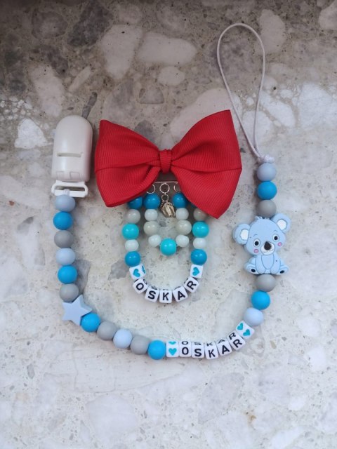 ZESTAW Zawieszka do smoczka + wózka PREZENT KOALA