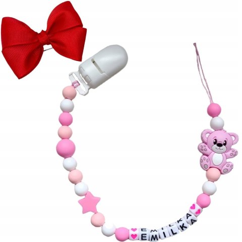 Zawieszka silikonowa do smoczka gryzaka z imieniem