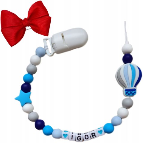 Zawieszka silikonowa do smoczka gryzaka z imieniem