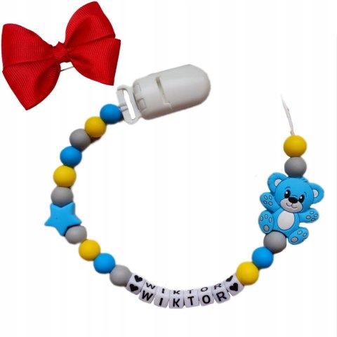 Zawieszka silikonowa do smoczka gryzaka z imieniem