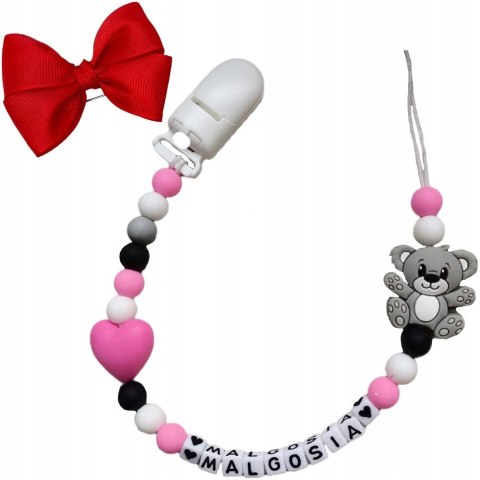 Zawieszka silikonowa do smoczka gryzaka z imieniem