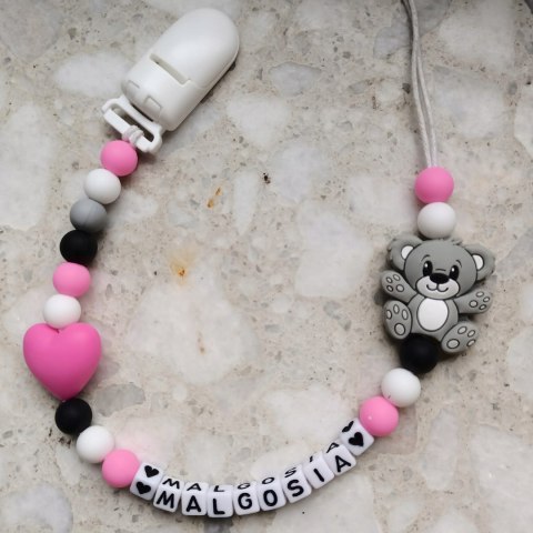 Zawieszka silikonowa do smoczka gryzaka z imieniem